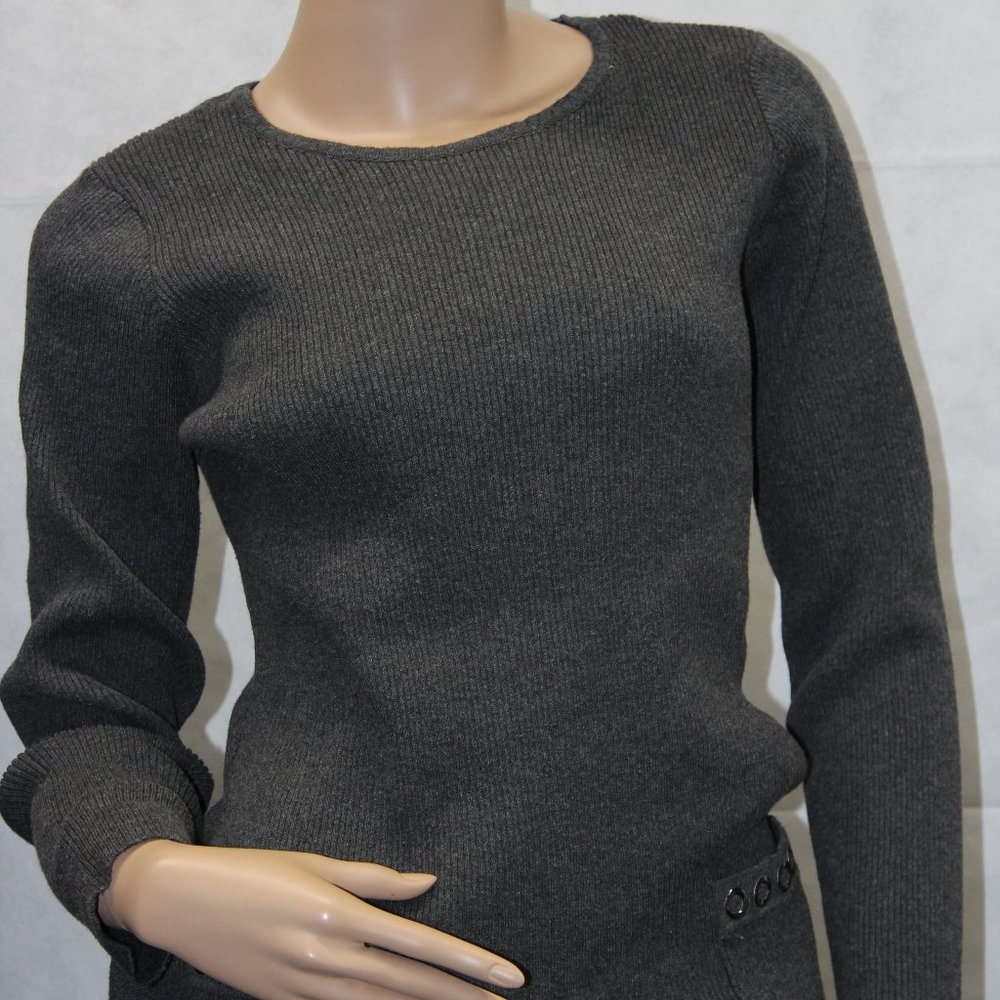 Alyx Gray Silver Accent Pockets Long Sweater